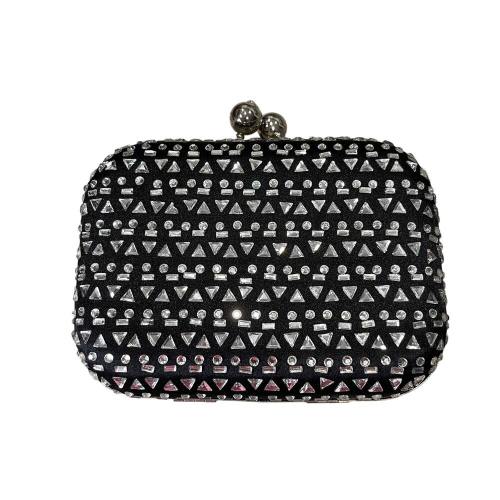 Lulu Townsend Black Sequin Evening Handbag Purse